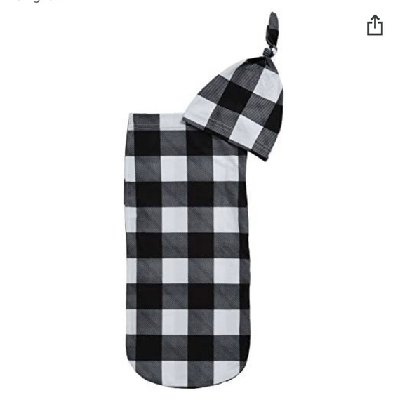Itzy ritzy buffalo check cocoon swaddle & hat set - Picture 3 of 3